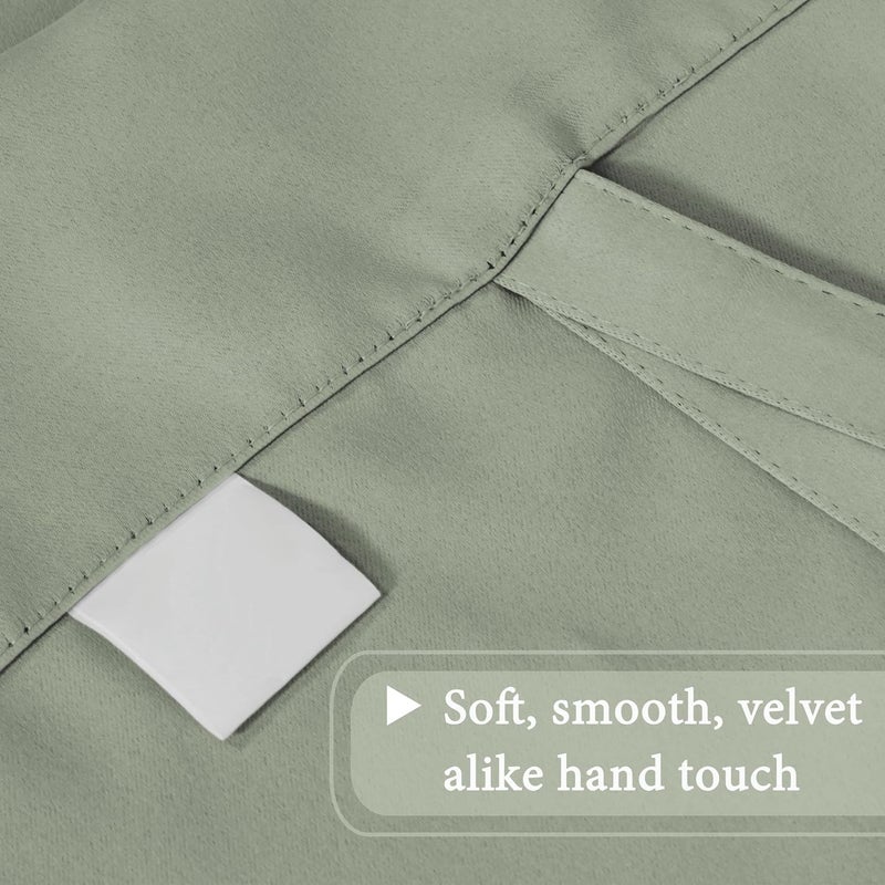 Mightree Blackout Tie Up Curtains for Windows, Three-Layer Woven Roman Curtains, Thermal Insulated Balloon Curtain, Shade Rod Valance for Kitchen, Living Room, Bedroom, Green, 42" Wx63 L - Image 4